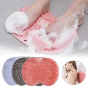 1 Adet silikon duş ayak Scrubber geri vücut fırça masaj Pad Mat banyo temizleme