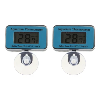 2X Akvaryum / Balık Tankı Su Dalgıç Su Geçirmez Dijital LCD Termometre