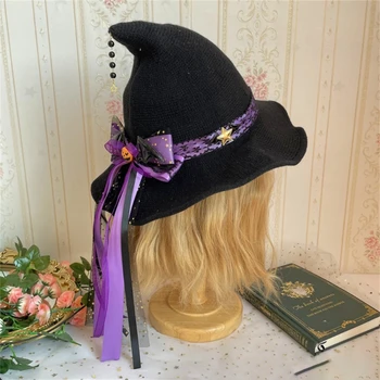 Cadı şapkası büyük ilmek kabak kadın erkek gençler için Cadılar Bayramı partisi için