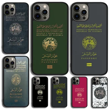 Cezayir Pasaport Telefon Kılıfı iPhone 15 14 SE 2020 XR XS 11 12 13 Mini Pro MAX 6 7 8 Artı Coque