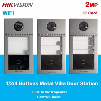 HİKVİSİON WiFi 1/2/4 Düğme Metal Villa Gömme Kapı İstasyonu DS-KV8113-WME1 (C) DS-KV8213-WME1 (C) DS-KV8413-WME1 (C) IC Kart Kilidini