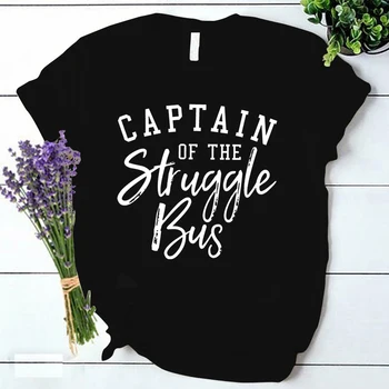 Kadın Hip Hop Baskı T-shirt Kaptan Mücadele Otobüs Bayan Kısa Kollu Komik Mektup Grafik Tee Casual O Boyun Kız Serin Gömlek