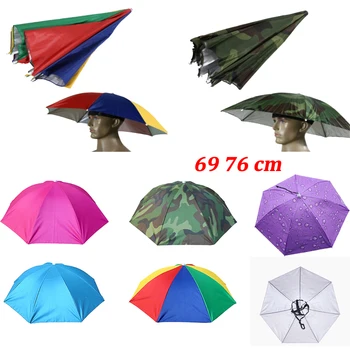 Katlanabilir Yağmur Şemsiye Şapka Anti-Uv Açık Balıkçılık Kapaklar Taşınabilir Seyahat Yürüyüş Plaj Balık güneş şapkaları Su Geçirmez Güneş Gölge Kafa Şapka