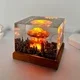 Nükleer Patlama Bombası Mantar Bulut Lambası Alevsiz Lamba Avlu Oturma Odası Dekor 3D Gece Lambası Şarj Edilebilir