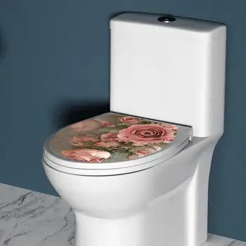 Tuvalet kapak Çıkartmalar DIY Çiçek Çıkartmalar Banyo Lavabo Tuvalet